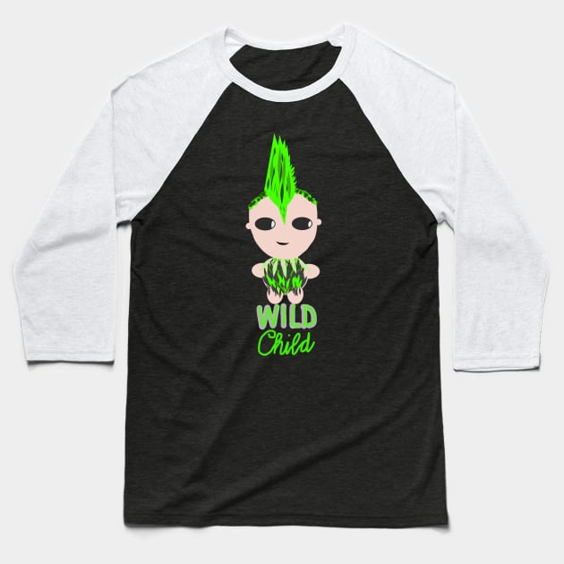 Punk Rock Baby- Wild Child Baseball T-Shirt by Chelsearayne